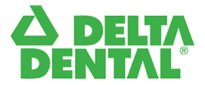 Image of Delta Dental logo, featuring a stylized D with the word Delta in white text above it.